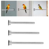 Maxbell Bird Perch Stainless Steel Parrot Toys Claws Grinding Rod Platform Portable 15cm