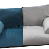 Maxbell Dog Sofa Bed Four Seasons Universal Fashion Nest Soft Pet Sofa Bed for Puppy Cyan Gray