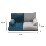 Maxbell Dog Sofa Bed Four Seasons Universal Fashion Nest Soft Pet Sofa Bed for Puppy Cyan Gray
