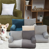 Maxbell Dog Sofa Bed Four Seasons Universal Fashion Nest Soft Pet Sofa Bed for Puppy Cyan Gray
