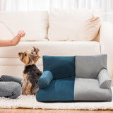 Maxbell Dog Sofa Bed Four Seasons Universal Fashion Nest Soft Pet Sofa Bed for Puppy Cyan Gray