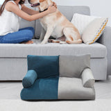 Maxbell Dog Sofa Bed Four Seasons Universal Fashion Nest Soft Pet Sofa Bed for Puppy Cyan Gray