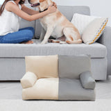 Maxbell Dog Sofa Bed Four Seasons Universal Fashion Nest Soft Pet Sofa Bed for Puppy Beige Gray