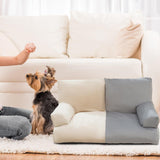 Maxbell Dog Sofa Bed Four Seasons Universal Fashion Nest Soft Pet Sofa Bed for Puppy Beige Gray