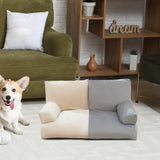 Maxbell Dog Sofa Bed Four Seasons Universal Fashion Nest Soft Pet Sofa Bed for Puppy Beige Gray
