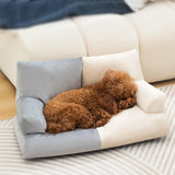 Maxbell Dog Sofa Bed Four Seasons Universal Fashion Nest Soft Pet Sofa Bed for Puppy Beige Gray