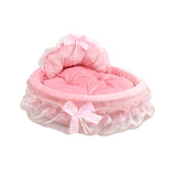 Maxbell Lace Pet Dog Bed Cushion Dog House Kennel Princess for Kitten Pet Small Cats XL Pink