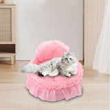 Maxbell Lace Pet Dog Bed Cushion Dog House Kennel Princess for Kitten Pet Small Cats XL Pink