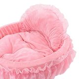 Maxbell Lace Pet Dog Bed Cushion Dog House Kennel Princess for Kitten Pet Small Cats XL Pink