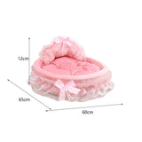 Maxbell Lace Pet Dog Bed Cushion Dog House Kennel Princess for Kitten Pet Small Cats XL Pink