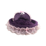 Maxbell Lace Pet Dog Bed Cushion Dog House Kennel Princess for Kitten Pet Small Cats S Violet