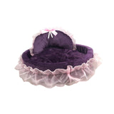 Maxbell Lace Pet Dog Bed Cushion Dog House Kennel Princess for Kitten Pet Small Cats S Violet