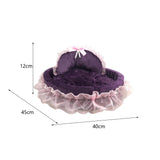 Maxbell Lace Pet Dog Bed Cushion Dog House Kennel Princess for Kitten Pet Small Cats S Violet