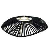 Maxbell Handwoven Rope Lampshade Pendant Light Shade for Kitchen Island Home Hallway black