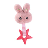 Maxbell Plush Spiny Dog Toys Puppy Soft with Squeakers Cute Stuffed Animal Plush Toy Pink Rabbit