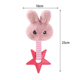 Maxbell Plush Spiny Dog Toys Puppy Soft with Squeakers Cute Stuffed Animal Plush Toy Pink Rabbit