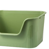 Maxbell Cat Litter Box Portable Deep Loo Large Space Bedpan Open Top Pet Litter Tray Green
