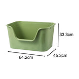 Maxbell Cat Litter Box Portable Deep Loo Large Space Bedpan Open Top Pet Litter Tray Green