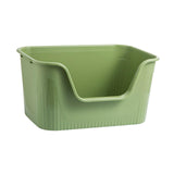 Maxbell Cat Litter Box Portable Deep Loo Large Space Bedpan Open Top Pet Litter Tray Green