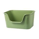 Maxbell Cat Litter Box Portable Deep Loo Large Space Bedpan Open Top Pet Litter Tray Green