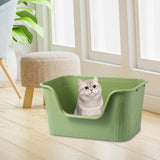 Maxbell Cat Litter Box Portable Deep Loo Large Space Bedpan Open Top Pet Litter Tray Green