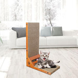 Maxbell Cat Scratcher with Ball Toy Vertical Cat Scratch Pad Furniture Protection Right Angle