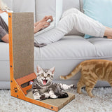 Maxbell Cat Scratcher with Ball Toy Vertical Cat Scratch Pad Furniture Protection Right Angle