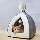 Maxbell Cat Bed House Crate Interactive Toy Sleeping Anti Slip Blanket Cat Cave Tent S 28X28X29CM