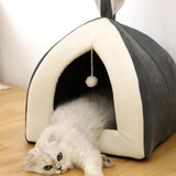 Maxbell Cat Bed House Crate Interactive Toy Sleeping Anti Slip Blanket Cat Cave Tent S 28X28X29CM