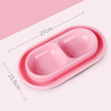 Maxbell Cat Food and Water Bowl Set AntiSlip for Indoor Cats Outside Pet Double Bowl Small Pink