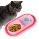 Maxbell Cat Food and Water Bowl Set AntiSlip for Indoor Cats Outside Pet Double Bowl Small Pink