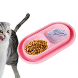 Maxbell Cat Food and Water Bowl Set AntiSlip for Indoor Cats Outside Pet Double Bowl Small Pink