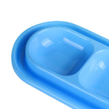 Maxbell Cat Food and Water Bowl Set AntiSlip for Indoor Cats Outside Pet Double Bowl Large Blue