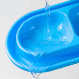 Maxbell Cat Food and Water Bowl Set AntiSlip for Indoor Cats Outside Pet Double Bowl Large Blue