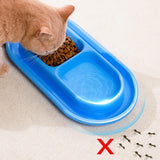 Maxbell Cat Food and Water Bowl Set AntiSlip for Indoor Cats Outside Pet Double Bowl Large Blue