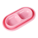 Maxbell Cat Food and Water Bowl Set AntiSlip for Indoor Cats Outside Pet Double Bowl Large Pink