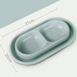 Maxbell Cat Food and Water Bowl Set AntiSlip for Indoor Cats Outside Pet Double Bowl Large Gray