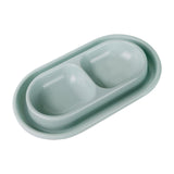 Maxbell Cat Food and Water Bowl Set AntiSlip for Indoor Cats Outside Pet Double Bowl Large Gray