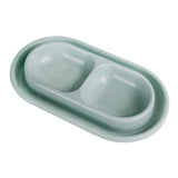 Maxbell Cat Food and Water Bowl Set AntiSlip for Indoor Cats Outside Pet Double Bowl Large Gray