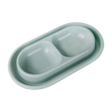 Maxbell Cat Food and Water Bowl Set AntiSlip for Indoor Cats Outside Pet Double Bowl Large Gray
