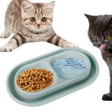 Maxbell Cat Food and Water Bowl Set AntiSlip for Indoor Cats Outside Pet Double Bowl Large Gray