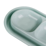 Maxbell Cat Food and Water Bowl Set AntiSlip for Indoor Cats Outside Pet Double Bowl Large Gray