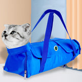 Maxbell Cat Grooming Bag Soft Sided Shoulder Bag Comfortable Kitten Carriers Pet Bag M Blue