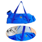 Maxbell Cat Grooming Bag Soft Sided Shoulder Bag Comfortable Kitten Carriers Pet Bag M Blue