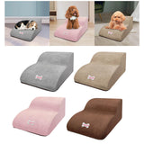 Maxbell Dog Stairs Ramps for Small Dogs and Cats Portable Non Slip Bottom Pet Ladder Gray