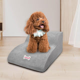 Maxbell Dog Stairs Ramps for Small Dogs and Cats Portable Non Slip Bottom Pet Ladder Gray
