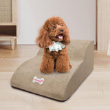 Maxbell Dog Stairs Ramps for Small Dogs and Cats Portable Non Slip Bottom Pet Ladder Khaki