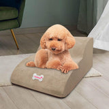Maxbell Dog Stairs Ramps for Small Dogs and Cats Portable Non Slip Bottom Pet Ladder Khaki