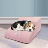 Maxbell Dog Stairs Ramps for Small Dogs and Cats Portable Non Slip Bottom Pet Ladder Pink