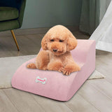 Maxbell Dog Stairs Ramps for Small Dogs and Cats Portable Non Slip Bottom Pet Ladder Pink